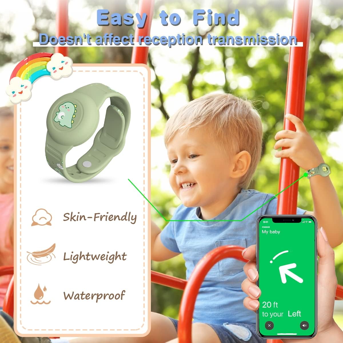 [2Pack] Kids AirTag Bracelet