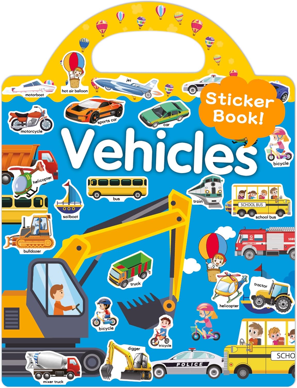 Benresive Reusable Sticker Book for Kids 2-4,3 Sets Fun Travel Stickers for Kid,