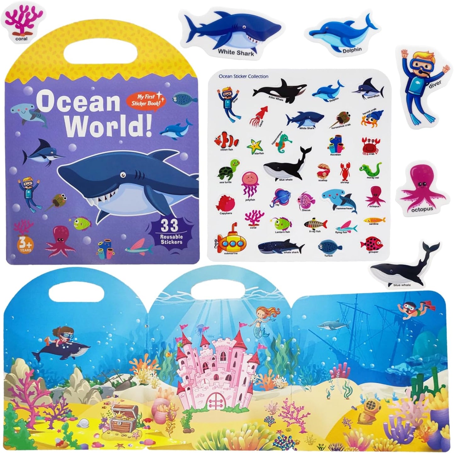 Reusable Sticker Book for Kids, Busy Book for Toddlers 1-3
