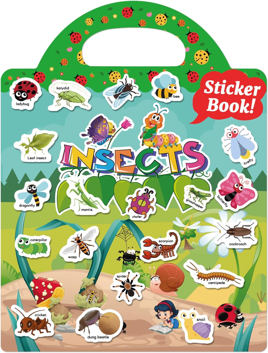 Benresive Reusable Sticker Book for Kids 2-4,3 Sets Fun Travel Stickers for Kid,