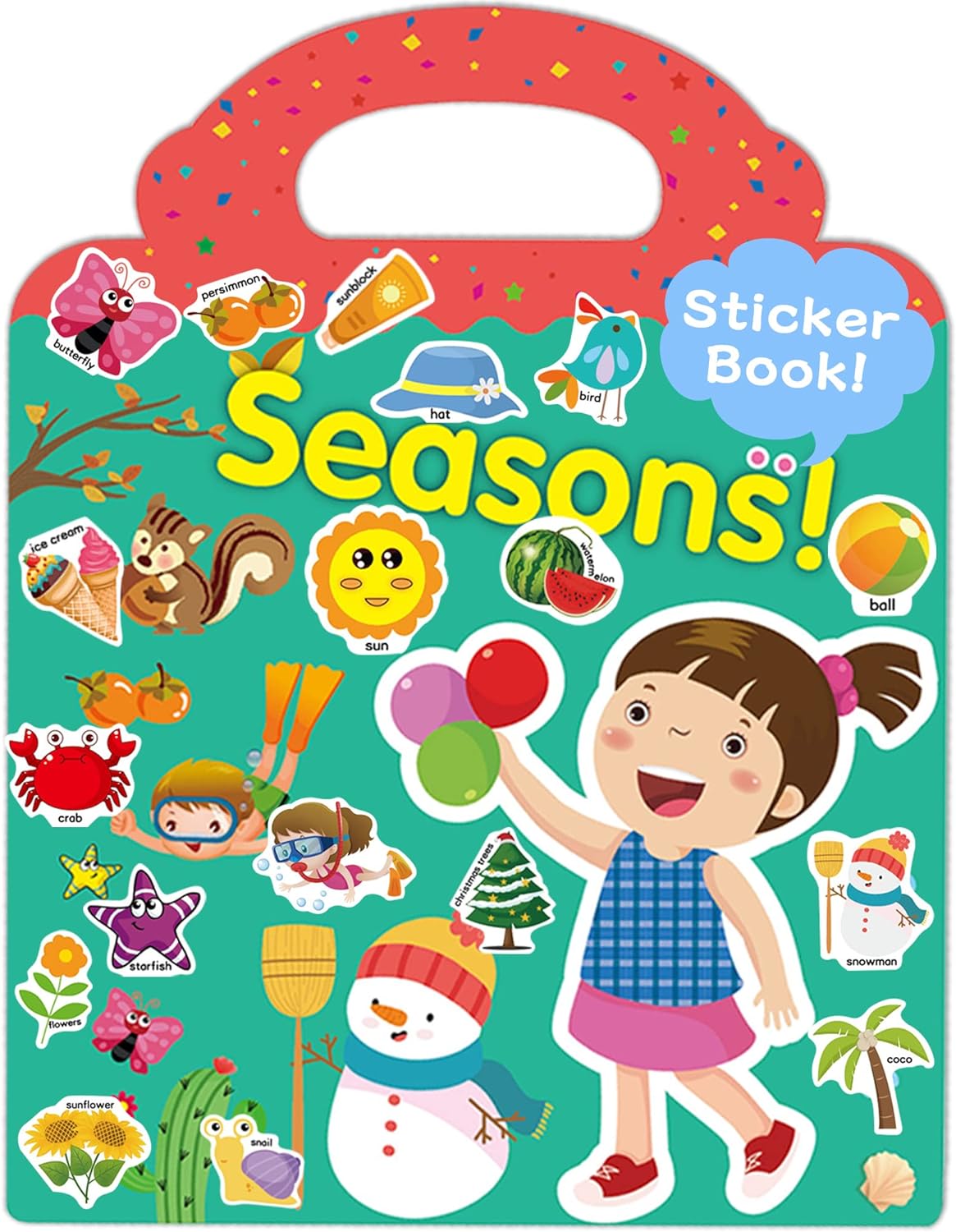 Benresive Reusable Sticker Book for Kids 2-4,3 Sets Fun Travel Stickers for Kid,